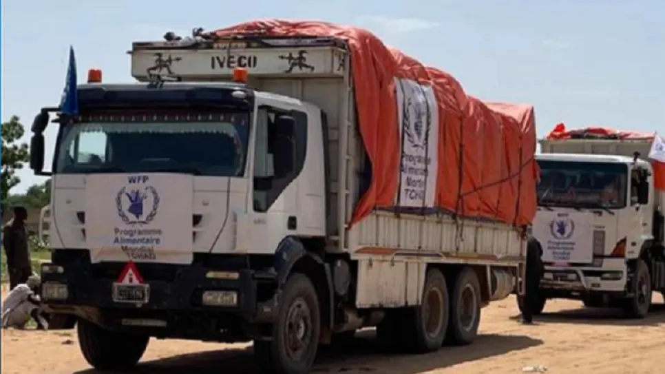 أول شحنة مساعدات غذائية لغرب دارفور (WFP).png