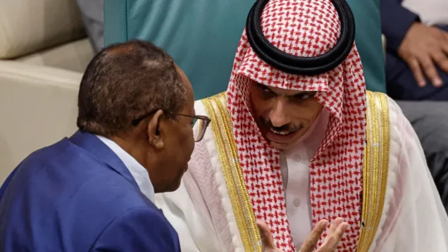 وزير الخارجية السعودي مع مندوب السودان في الجامعة العربية.jpg