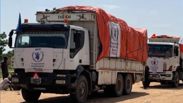 أول شحنة مساعدات غذائية لغرب دارفور (WFP).png