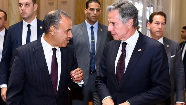 وزير الخارجية الأميركي ووزير الخارجية المصري.JPG